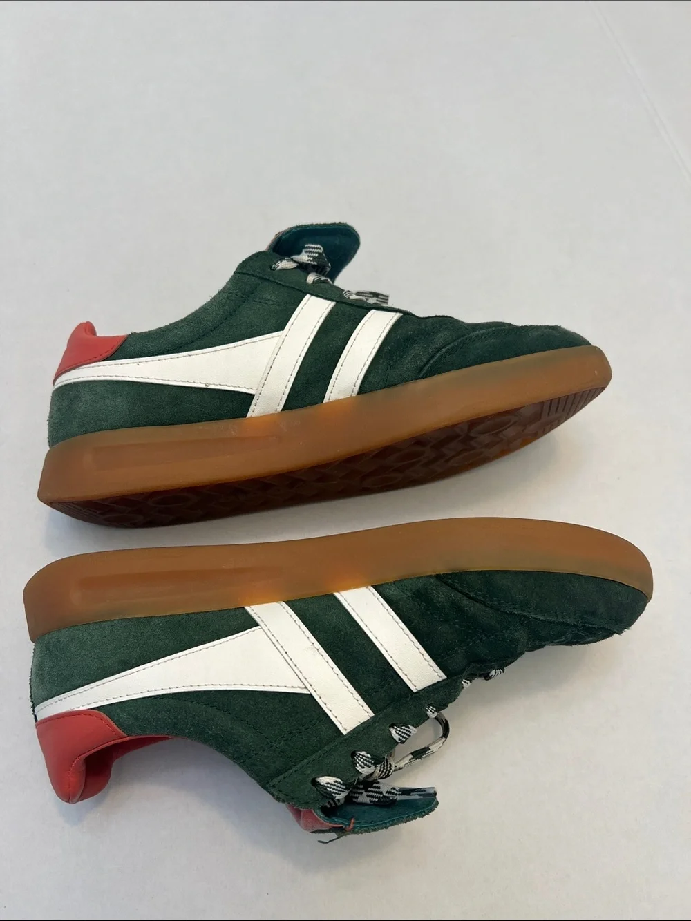 GOLA STADIA SUEDE 86 SNEAKER IN GREEN AND WHITE WOMENS SIZE 8 - Picture 10 of 12